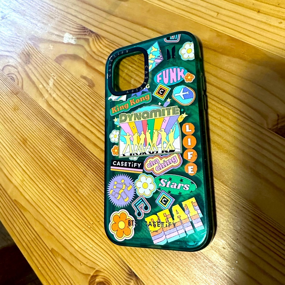 iPhone 12 casetify case - BTS collab. Dynamite edition. Teal case.